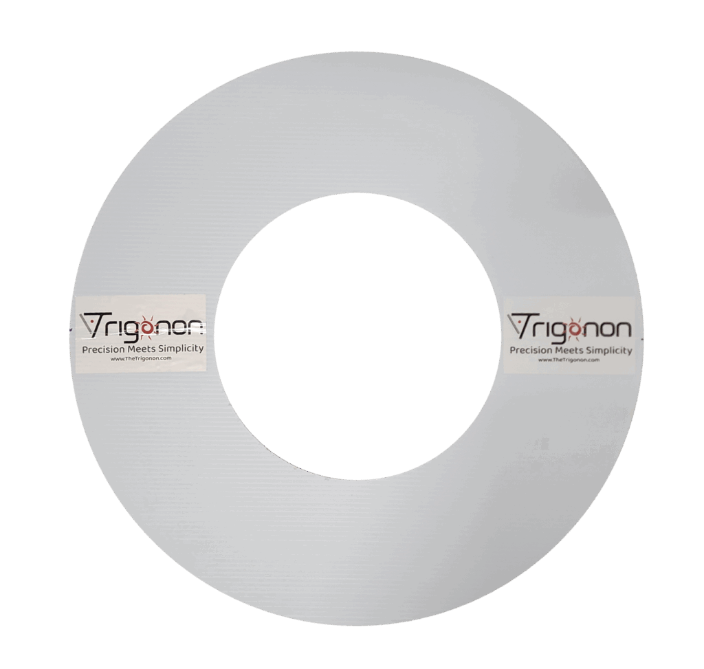 trigonon circle donuts that go on Trigonon buckets to shade buckets, making it easier for the laser to measure